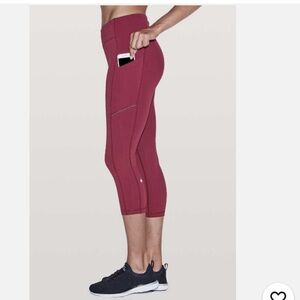 Lululemon Speed Up Crop *21" leggings 
Ruby Wine size 4